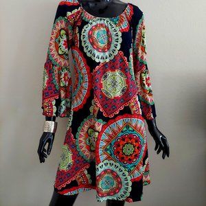 Sassy Flamingo Boutique Dress - M- Colorful & Fun!